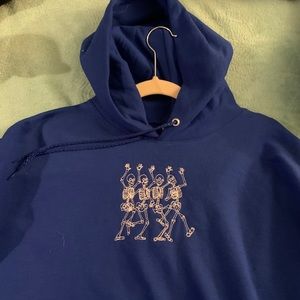embroidered skeleton hoodie